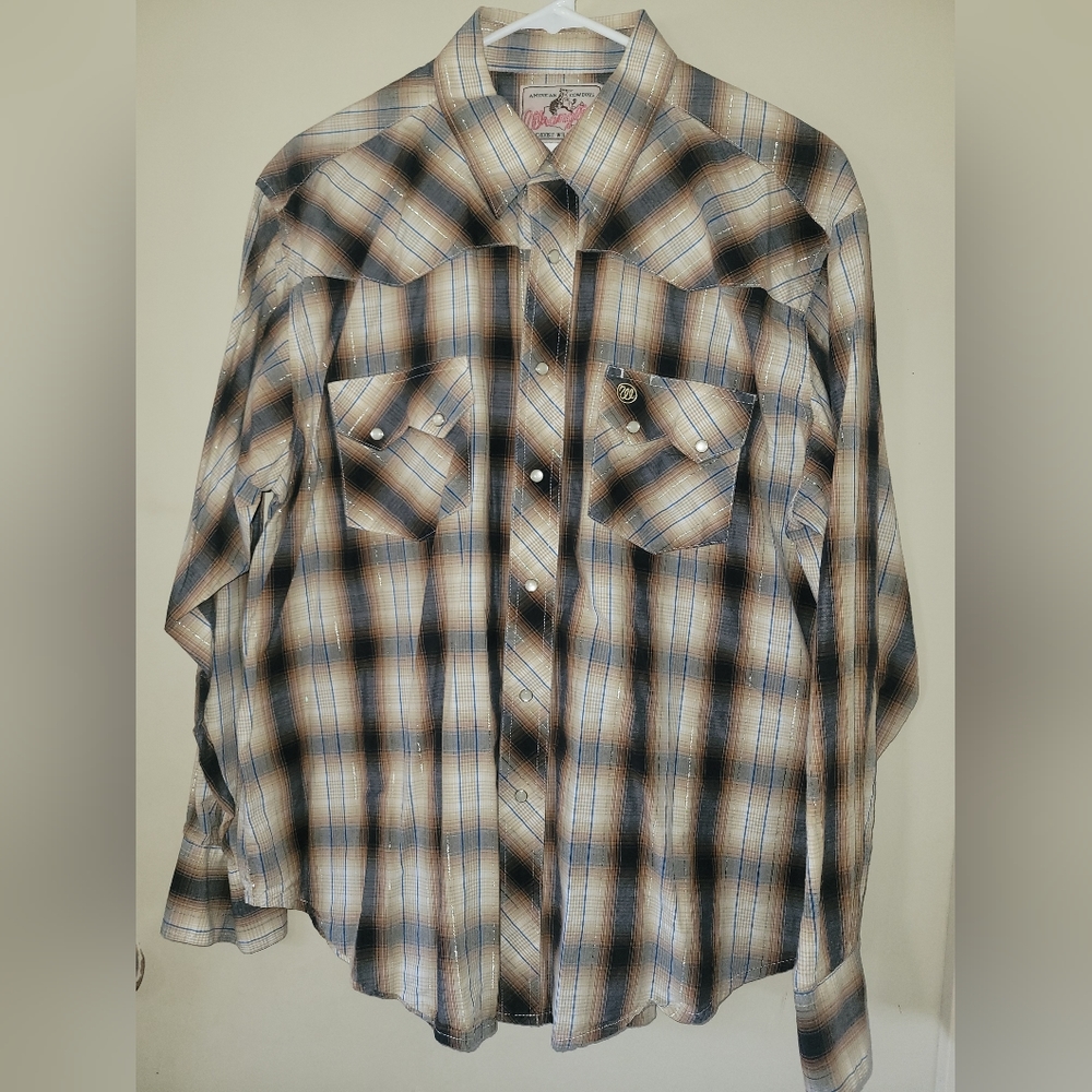 American Cowboys Wrangler mens snap up long sleeve shirt